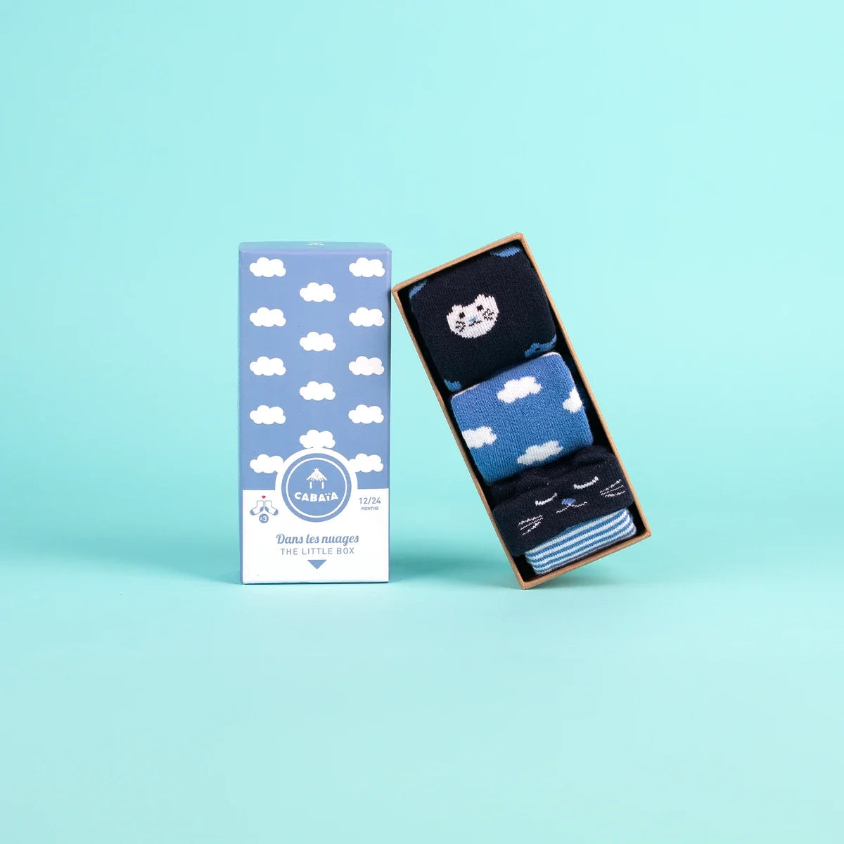Chaussettes Dans les nuages - Pack de chaussettes bébé - Bleu